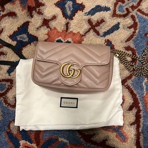 Gucci Super Mini GG Marmont Matelasse Leather Purse